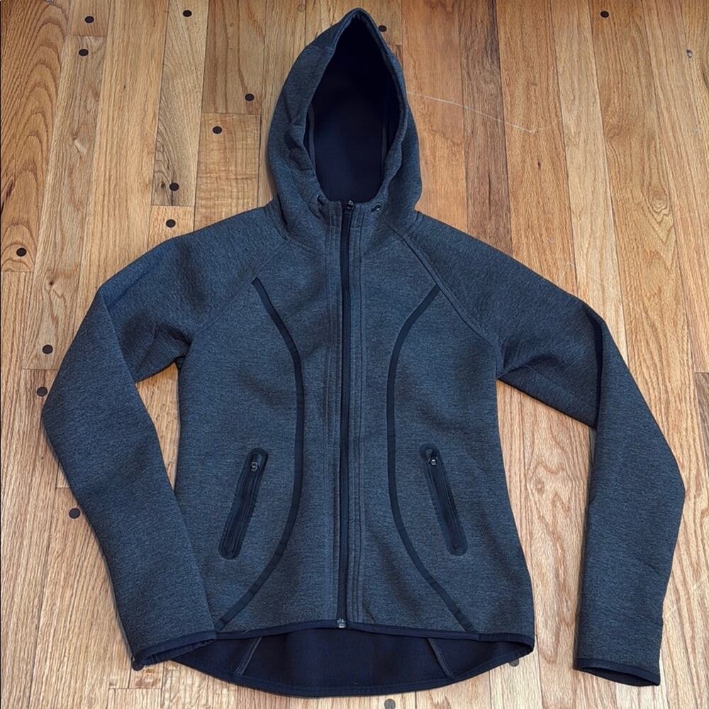 ATHLETA Hoodie Activewear Sweatshirt Zip Hood Jacket Gray Women’s XS